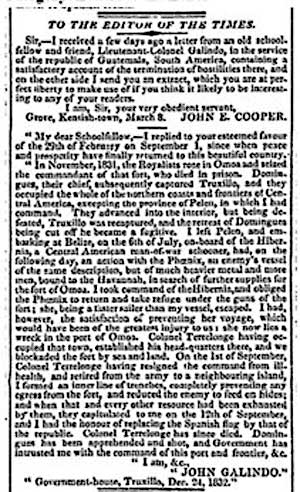 Juans letter re Omoa