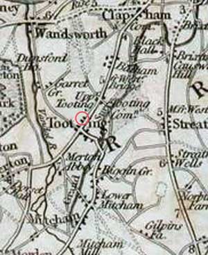 Tooting map of 1815